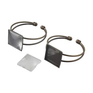 Allinone Pulseras de latón con marco de cabujón de 0.984
