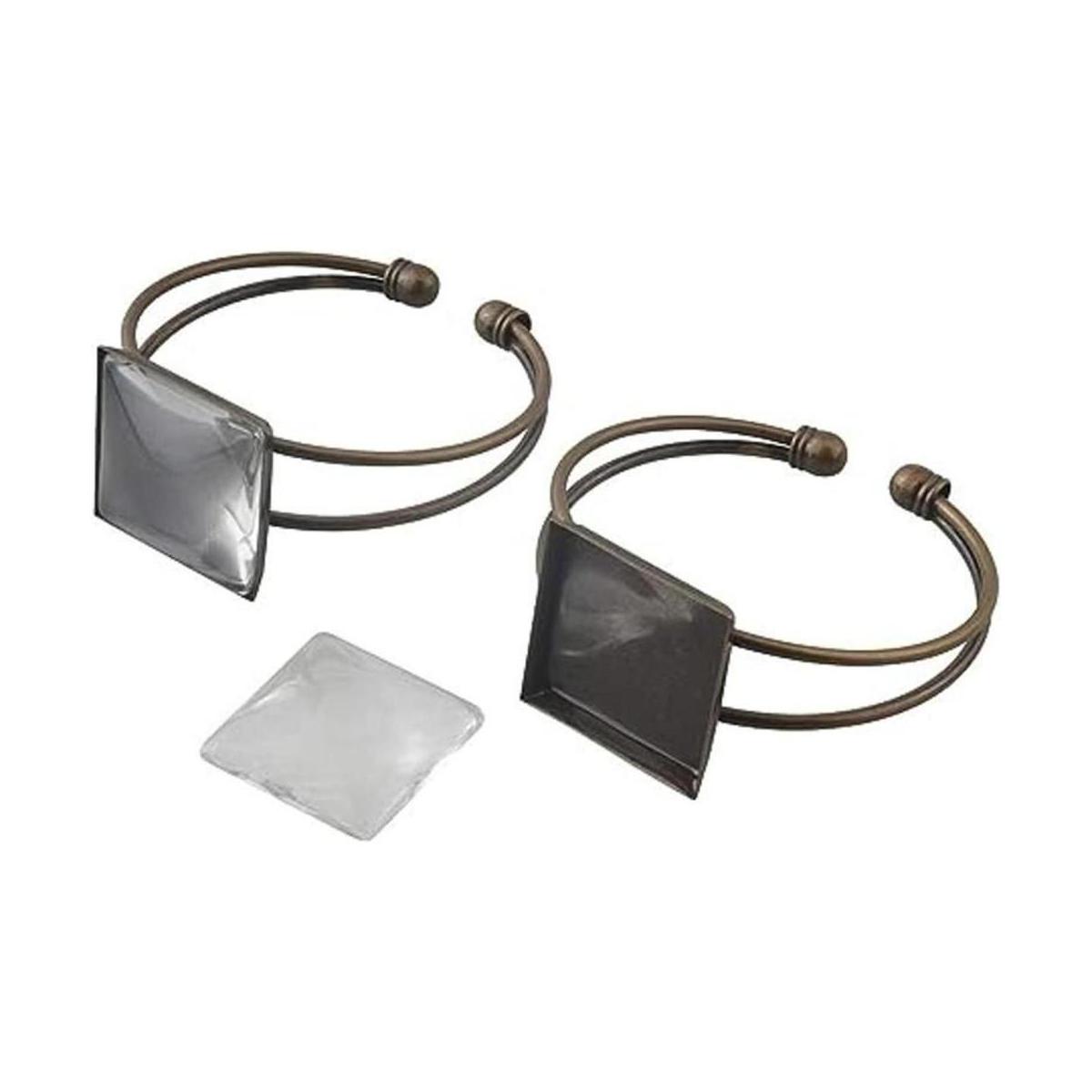 Allinone Pulseras de latón con marco de cabujón de 0.984