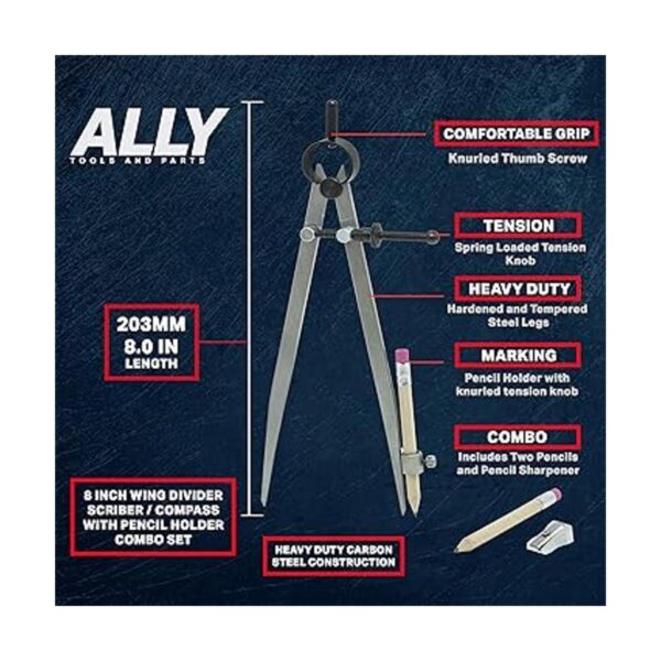 ALLY Tools Divisor de precisión de 8.0 in brújula para_6