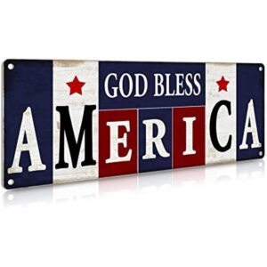 ALREAR Letreros de metal con texto en inglés God Bless