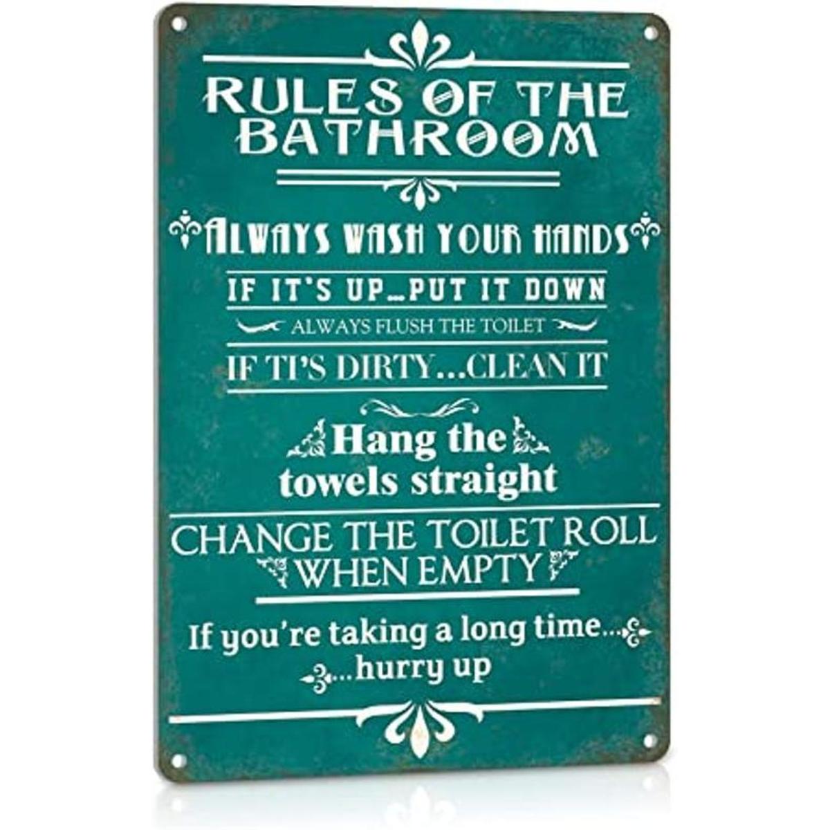 ALREAR Decoración de baño signo rústico de la casa de la