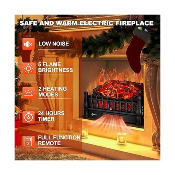 ALPACA Calentador eléctrico de troncos de chimenea con