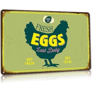 ALREAR Vintage Farm Fresh Eggs Sign for Farmhouse Kitchen