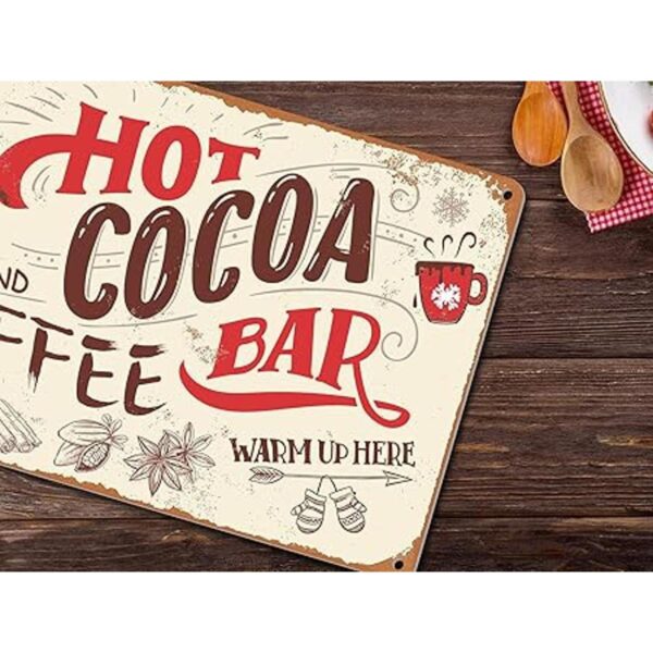 ALREAR Señal de barra de cacao caliente vintage Navidad