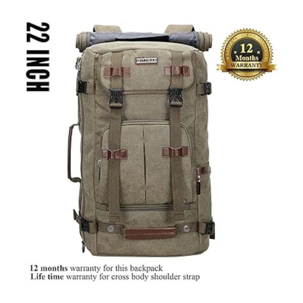 WITZMAN Mochila de lona vintage de viaje bolsas grandes_2