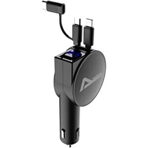 Cargador de coche USB C cargador retráctil de automóvil_1