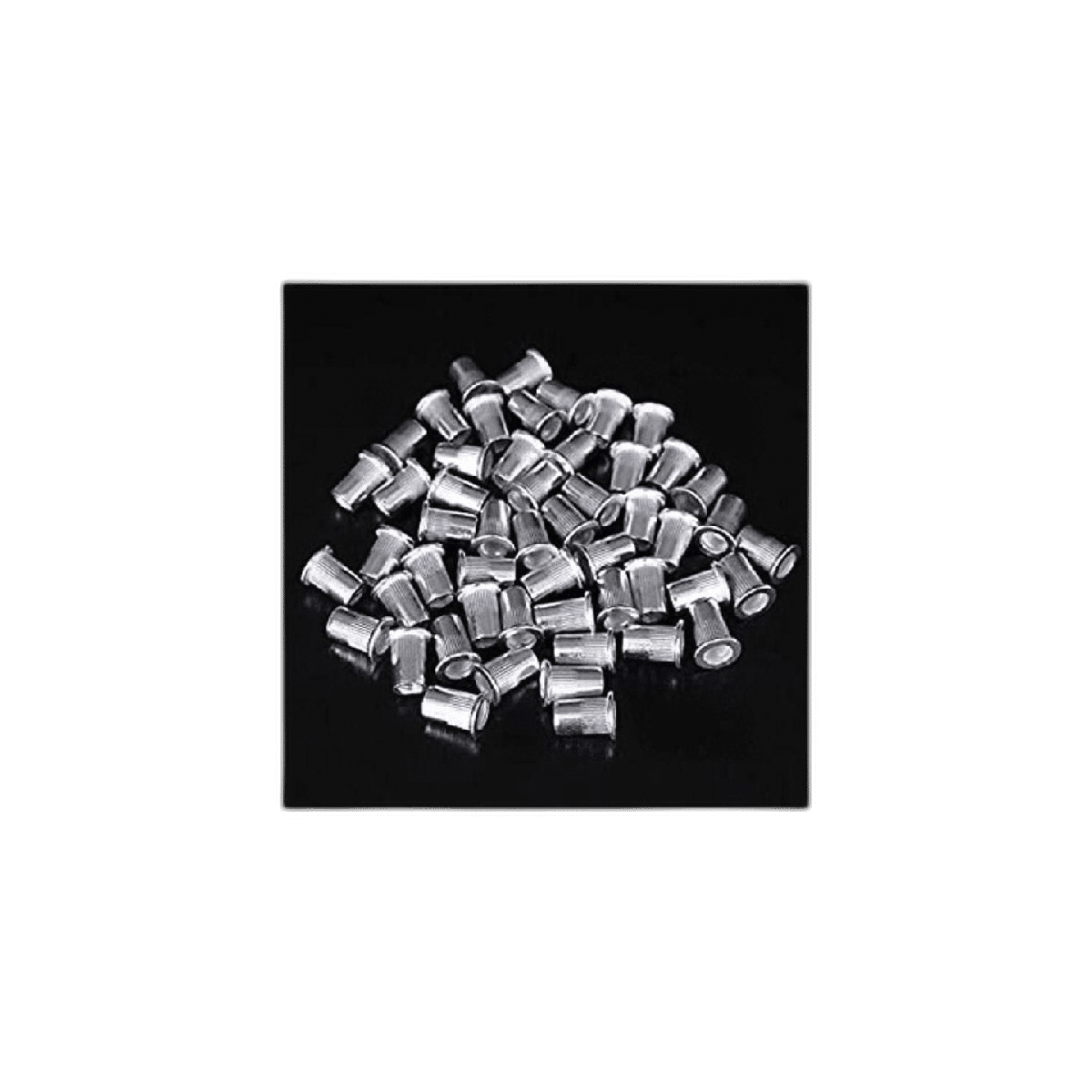 100 tuercas de cabeza plana de aluminio para remaches