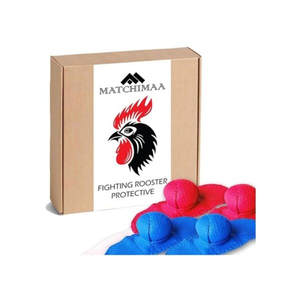 MATCHIMAA 2 pares de protectores de gallo rojo y azul 4_1