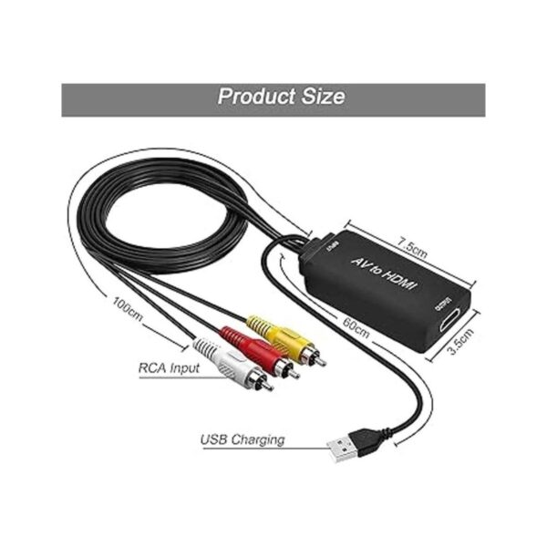 AMANKA Adaptador de audio RCA a HDMI 1080P Mini RCA_2