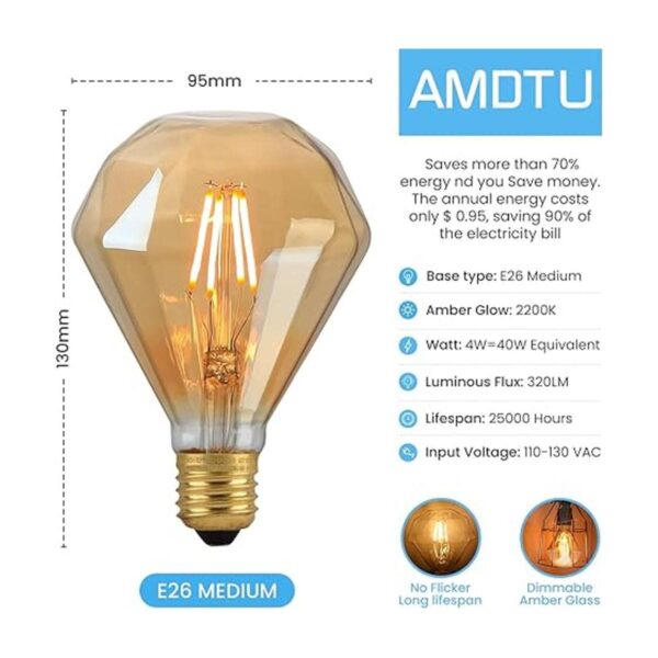 Bombilla decorativa de 40 vatios bombilla LED Edison_2