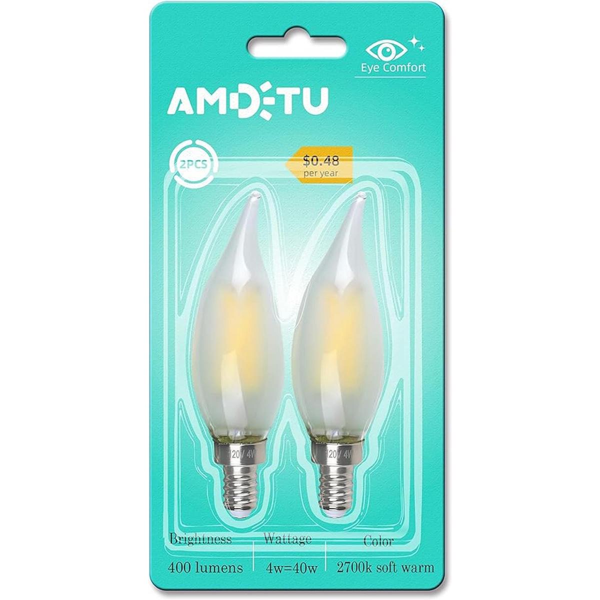 AMDTU Bombilla LED E12 bombillas de candelabro