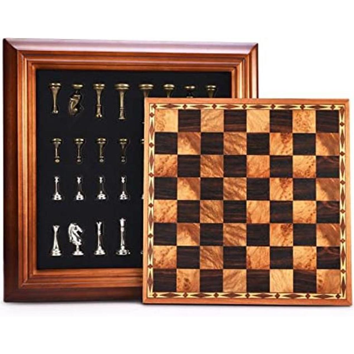 AMEROUS Juego de ajedrez de madera de 14 pulgadas con