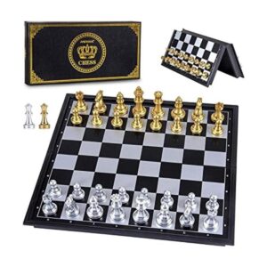 AMEROUS Juego de ajedrez Magetic de viaje de 10 pulgadas_1