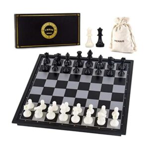 AMEROUS Juego de ajedrez magnético portátil 10 pulgadas_1