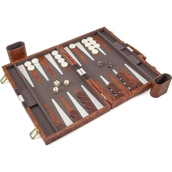 AMEROUS Backgammon Juego de mesa clásico de 15 pulgadas_3