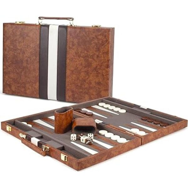 AMEROUS Backgammon Juego de mesa clásico de 15 pulgadas_2
