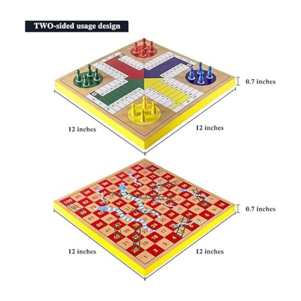 AMEROUS Juego de mesa Ludo de madera de 12 pulgadas
