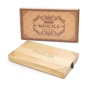 AMEROUS Juego de mesa de madera Mancala Tamaño más_1