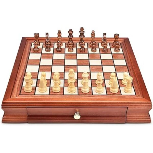 AMEROUS Juego de ajedrez magnético de madera de 12.8_2
