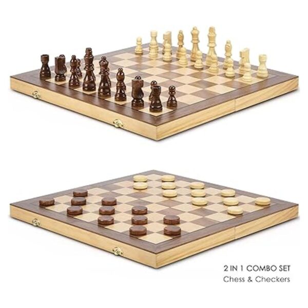 AMEROUS Juego magnético de madera de 15 pulgadas 2 reinas_2