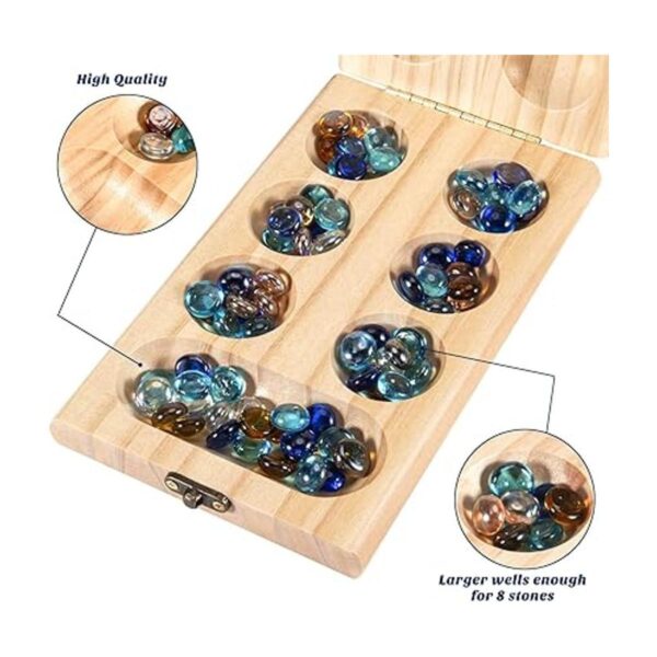 AMEROUS Juego de mesa de Mancala de madera Tablero