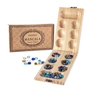 AMEROUS Juego de mesa de Mancala de madera Tablero