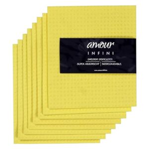 AMOUR INFINI Juego de 8 paños de cocina de esponja de_1