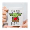 AMRIU Taza de café Baby Yoda Best Dad Ever Lindas tazas