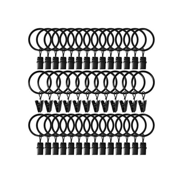 AMZSEVEN Paquete de 40 anillos de cortina con clips clips_1