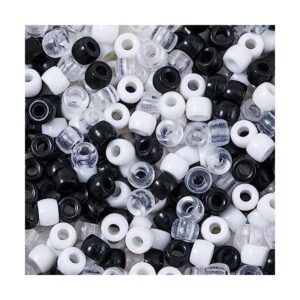 ANCADN 1000 cuentas de poni negro y blanco para hacer_1