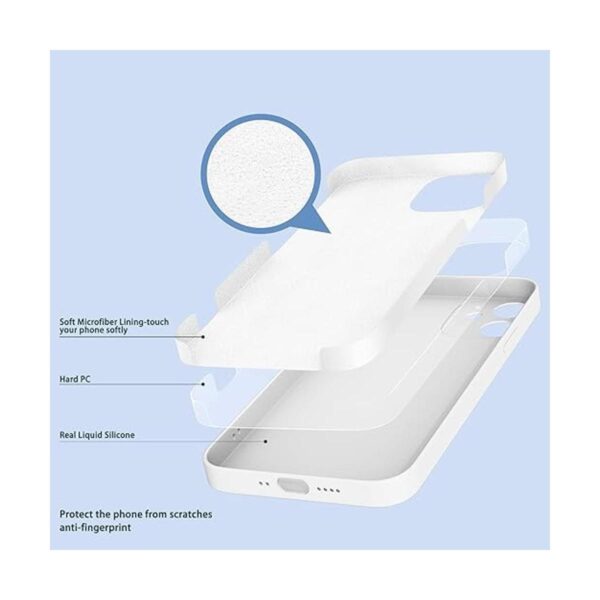 Funda para iPhone 12 Mini color blanco funda de silicona_3