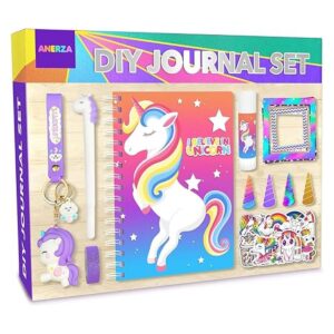 ANERZA Juego de diario de unicornio para niñas de 6 a 7 a_1