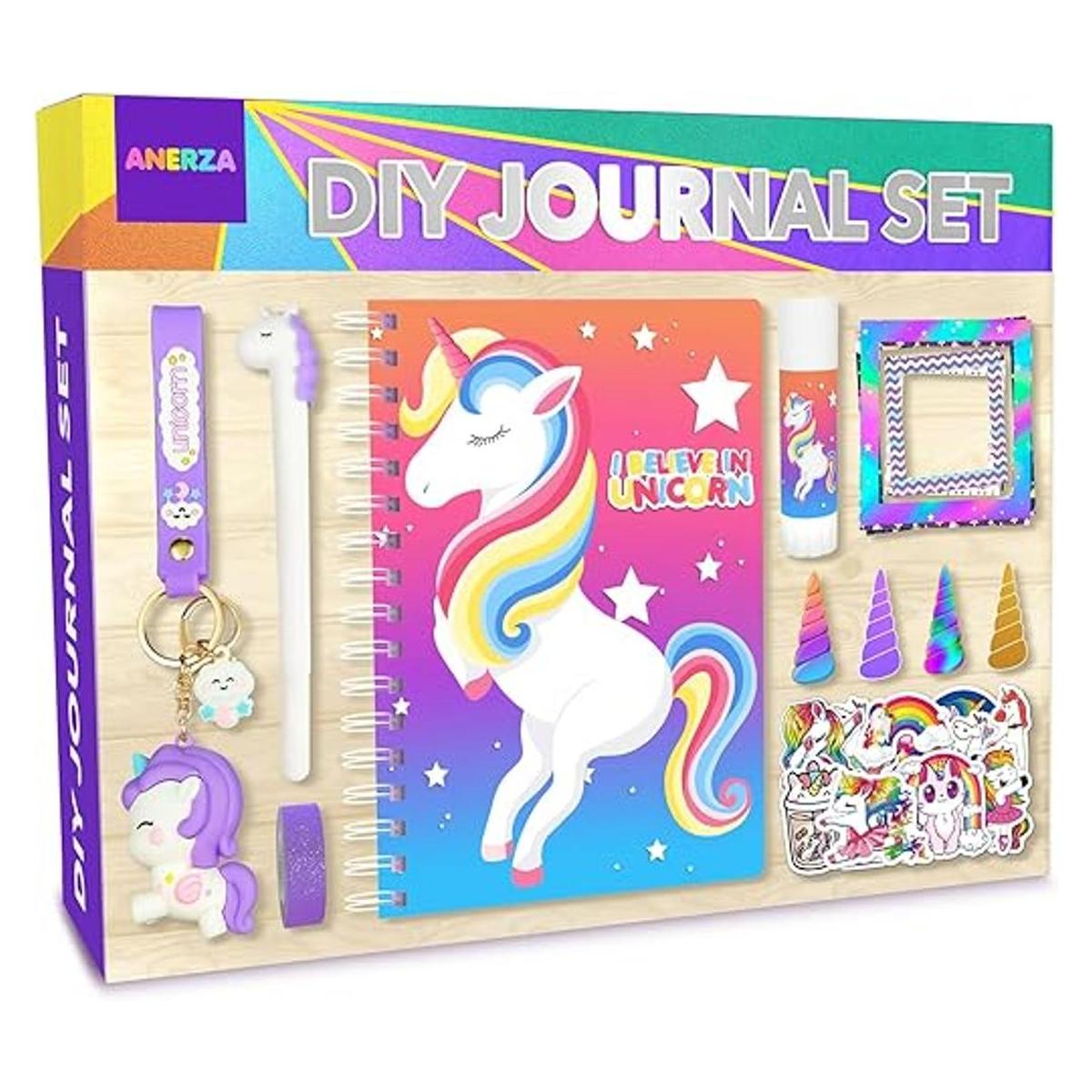 ANERZA Juego de diario de unicornio para niñas de 6 a 7 a