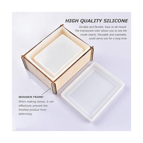 Caja de pañuelos de silicona molde de resina con tapa_4
