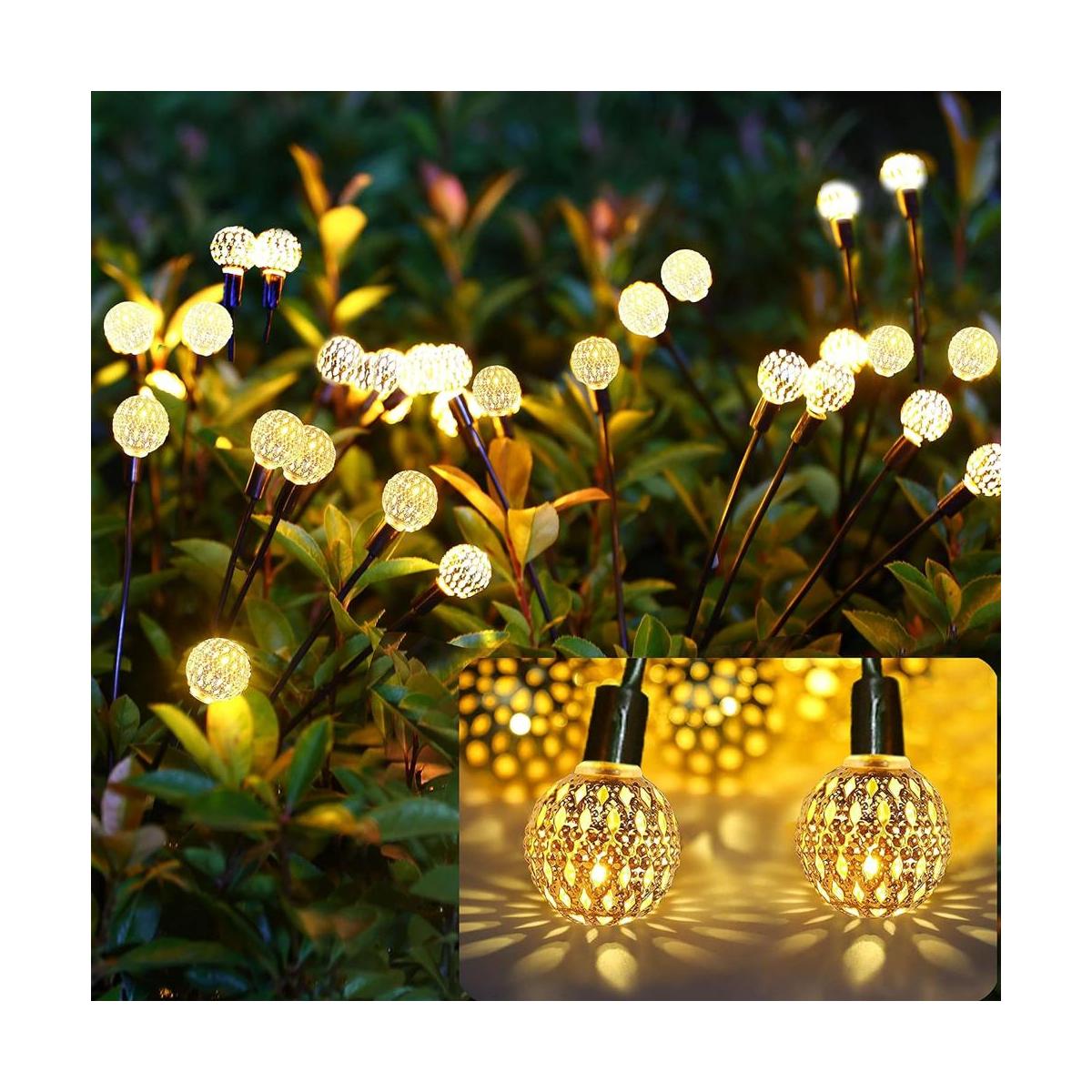 8 luces LED solares de luciérnaga para exteriores luz