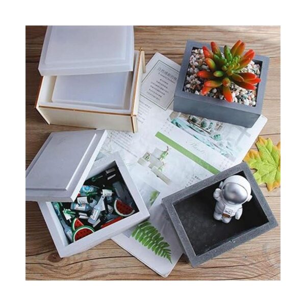 Caja de pañuelos de silicona molde de resina con tapa_3