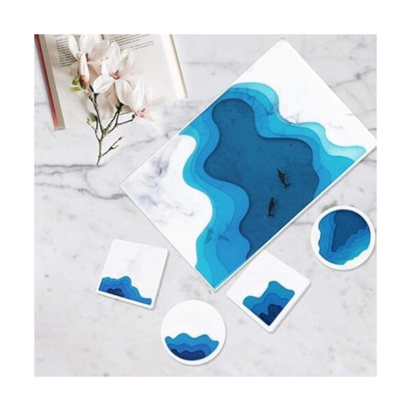 Ocean Molde de resina con forma de posavasos para_6