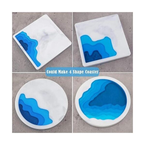 Ocean Molde de resina con forma de posavasos para_5