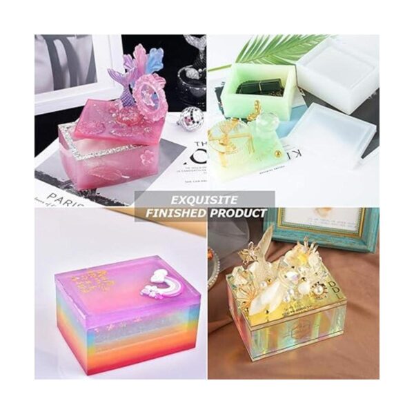 Caja de pañuelos de silicona molde de resina con tapa_5