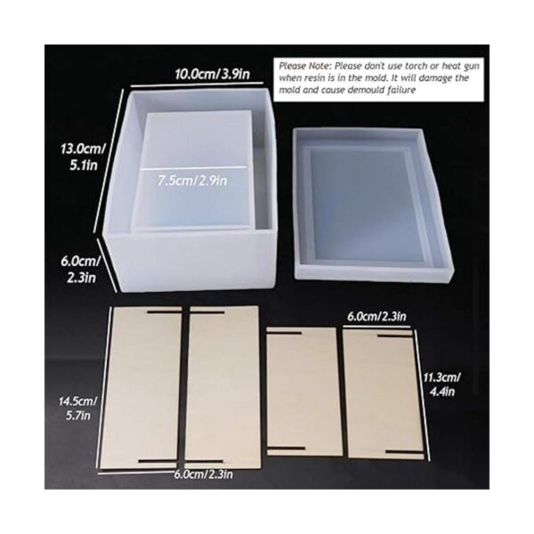Caja de pañuelos de silicona molde de resina con tapa_6