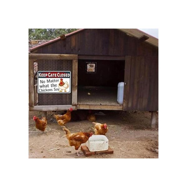 ANJOOY Letreros de metal de estaño para pollo señal de