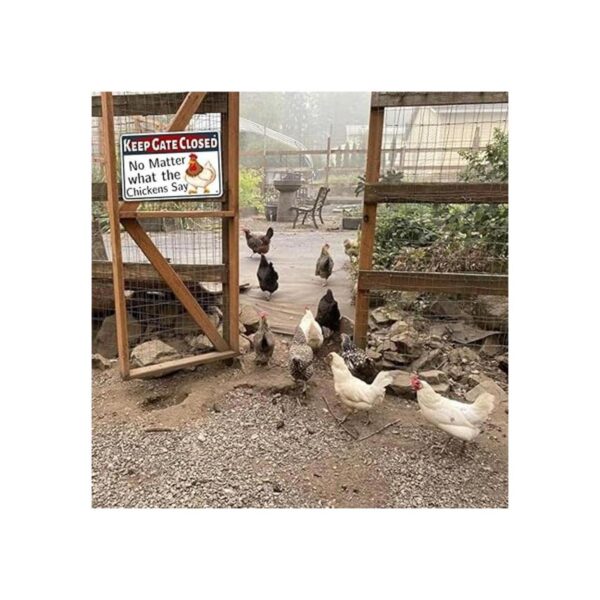 ANJOOY Letreros de metal de estaño para pollo señal de