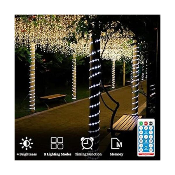 Cuerda de luces solares para exteriores 66 pies 200 leds