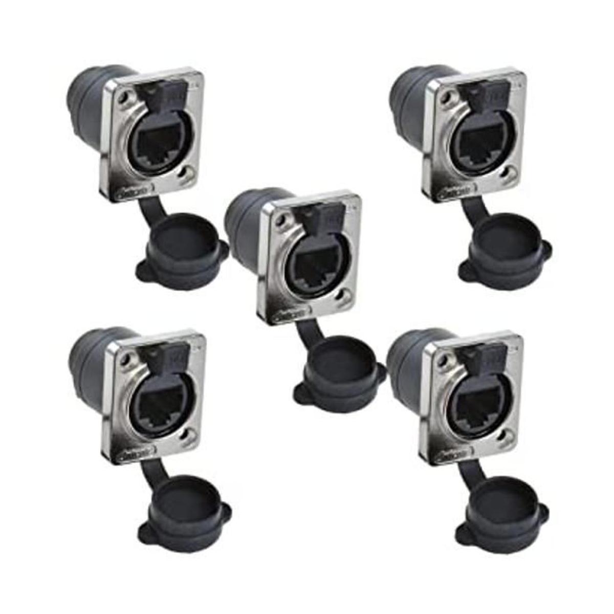 Anmbest 5 piezas de montaje en panel RJ45 IP65 impermeable