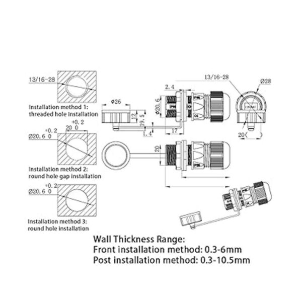ANMBEST Conector impermeable RJ45 Cat55e6 Ethernet LAN_4