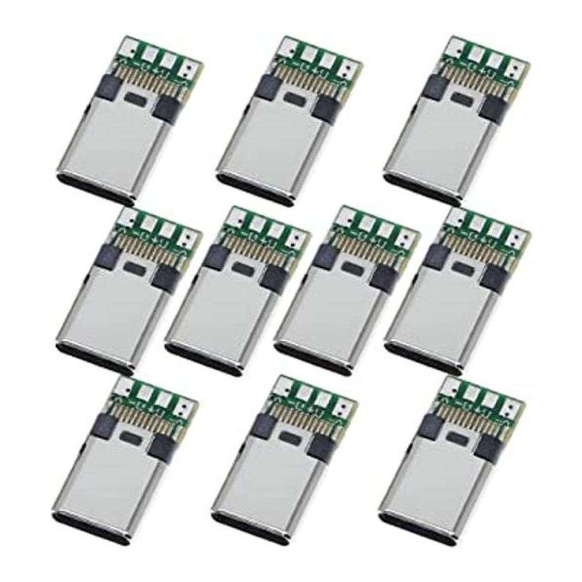 ANMBEST 10 conectores USB 3.1 tipo C 24 pines enchufe