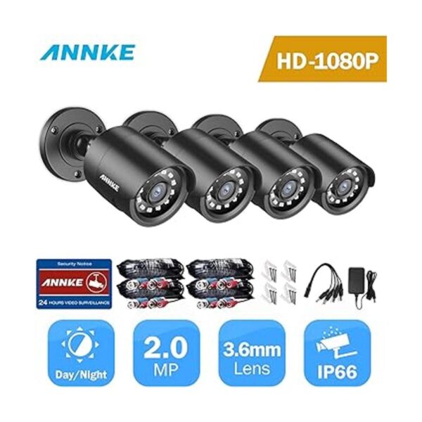 ANNKE Paquete de 4 cámaras de seguridad HD TVI 1080P para