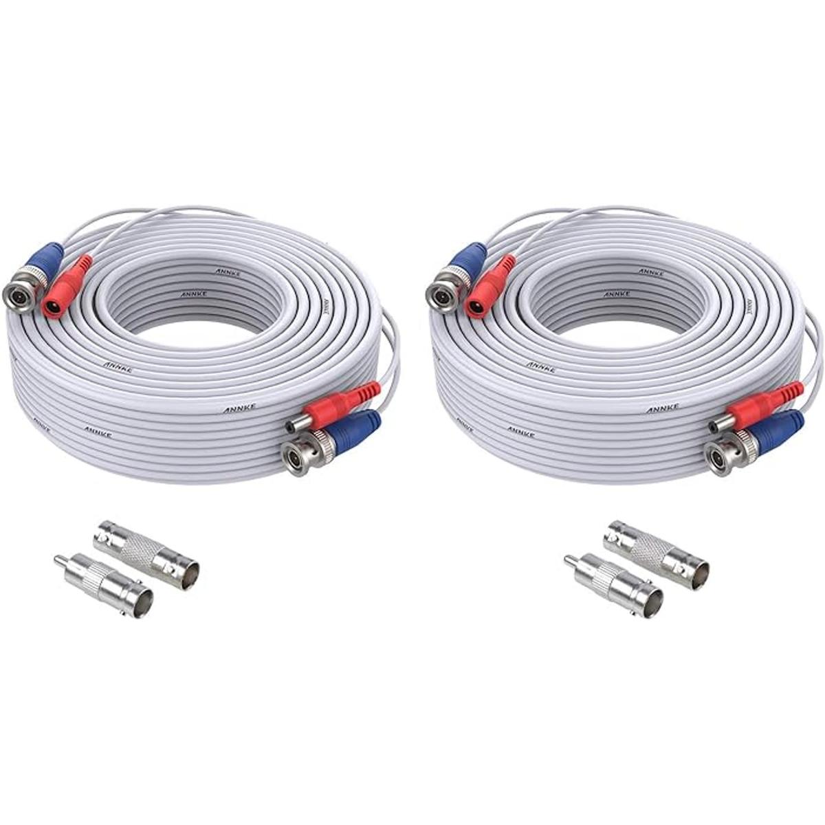 ANNKE Paquete de 2 cables de alimentación de vídeo BNC