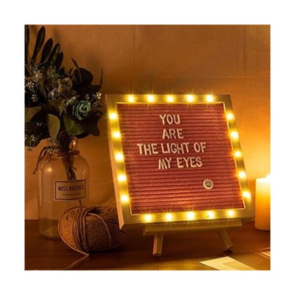 Tablero de letras de fieltro rosa con luces LED tablero_2