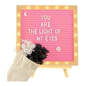 Tablero de letras de fieltro rosa con luces LED tablero_1